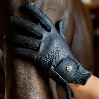 Guanti da equitazione Kentucky invernali con grip Nero