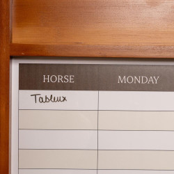 Tabella da scuderia magnetica con cornice Grooming Deluxe by Kentucky Legno Beige