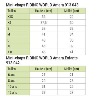 Mini-chaps Riding World Amara Mini-chaps Riding World Amara