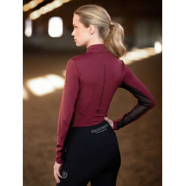 Maglia tecnica Equestrian Stockholm Air Breeze da donna Bordeaux Maglia tecnica Equestrian Stockholm Air Breeze da donna Bordeaux