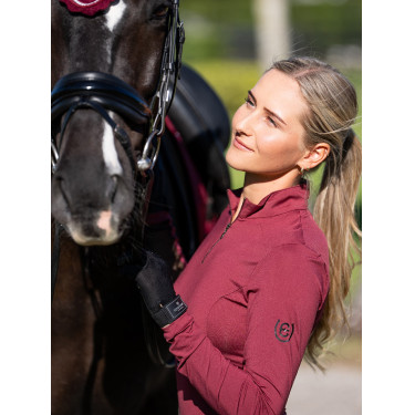 Maglia tecnica Equestrian Stockholm Air Breeze da donna Bordeaux Maglia tecnica Equestrian Stockholm Air Breeze da donna Bordeaux