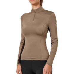 Maglia tecnica Equestrian Stockholm Air Breeze da donna Champagne Beige