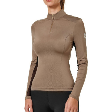 Maglia tecnica Equestrian Stockholm Air Breeze da donna Champagne Beige