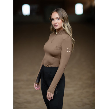 Maglia tecnica Equestrian Stockholm Air Breeze da donna Champagne Beige