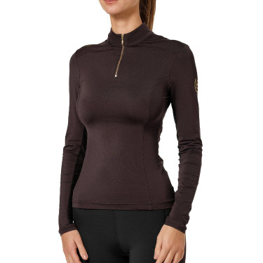 Maglia tecnica Equestrian Stockholm Air Breeze da donna Edizione nera Nero Maglia tecnica Equestrian Stockholm Air Breeze da donna Edizione nera Nero