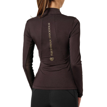 Maglia tecnica Equestrian Stockholm Air Breeze da donna Edizione nera Nero Maglia tecnica Equestrian Stockholm Air Breeze da donna Edizione nera Nero