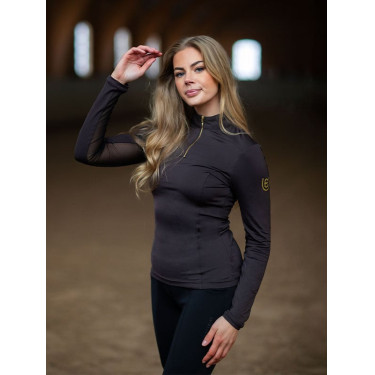Maglia tecnica Equestrian Stockholm Air Breeze da donna Marrone dorato Maglia tecnica Equestrian Stockholm Air Breeze da donna Marrone dorato