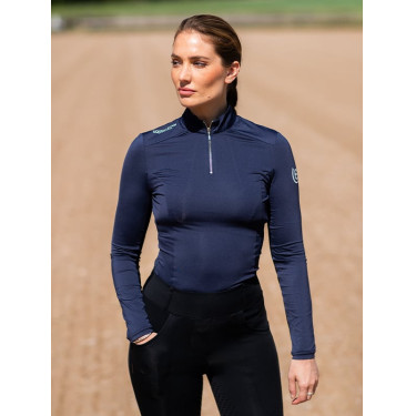 Maglia tecnica Equestrian Stockholm Air Breeze da donna Blu notte Blu marino Maglia tecnica Equestrian Stockholm Air Breeze da donna Blu notte Blu marino