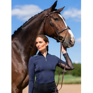 Maglia tecnica Equestrian Stockholm Air Breeze da donna Blu notte Blu marino Maglia tecnica Equestrian Stockholm Air Breeze da donna Blu notte Blu marino