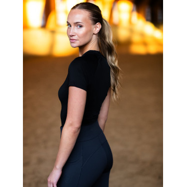 Maglia base Equestrian Stockholm Dynamic da donna a maniche corte Nero edizione