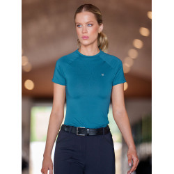 Maglia base Equestrian Stockholm Dynamic da donna a maniche corte Blu teal