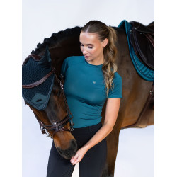 Maglia base Equestrian Stockholm Dynamic da donna a maniche corte Blu teal