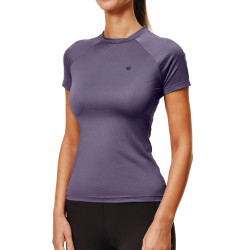 Maglia base Equestrian Stockholm Dynamic da donna a maniche corte Viola scuro
