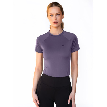 Maglia base Equestrian Stockholm Dynamic da donna a maniche corte Viola scuro