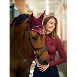 Cuffia anti-mosche Equestrian Stockholm Bordeaux