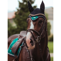 Cuffia anti-mosche Equestrian Stockholm Tutto nero scintillante
