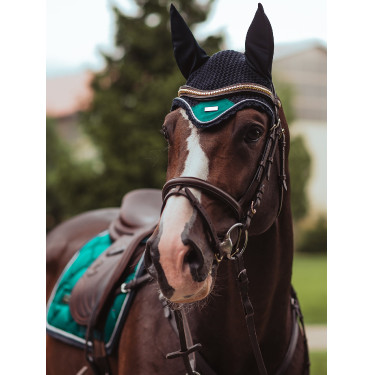 Cuffia anti-mosche Equestrian Stockholm Smeraldo Verde Cuffia anti-mosche Equestrian Stockholm Smeraldo Verde
