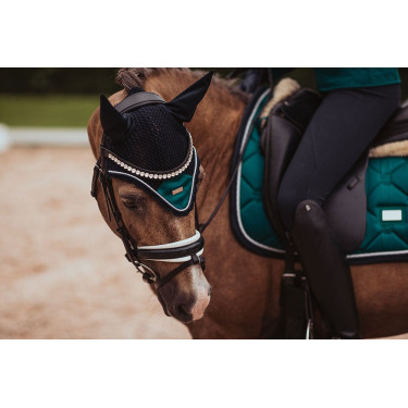 Cuffia anti-mosche Equestrian Stockholm Smeraldo Verde Cuffia anti-mosche Equestrian Stockholm Smeraldo Verde