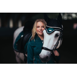 Cuffia anti-mosche Equestrian Stockholm Smeraldo Verde Cuffia anti-mosche Equestrian Stockholm Smeraldo Verde
