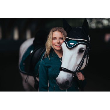 Cuffia anti-mosche Equestrian Stockholm Smeraldo Verde Cuffia anti-mosche Equestrian Stockholm Smeraldo Verde