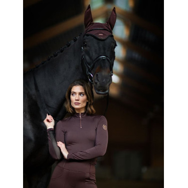 Cuffia anti-mosche Equestrian Stockholm Bagliore infinito Marrone