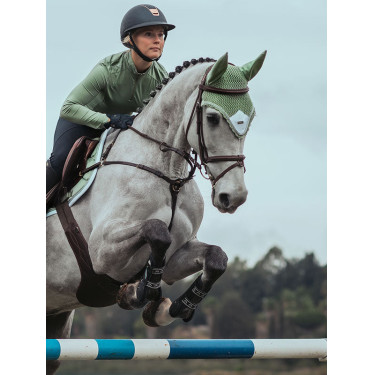 Cuffia anti-mosche Equestrian Stockholm Pistacchio bianco Verde