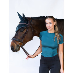 Cuffia antimosche Equestrian Stockholm moderna Blu teal