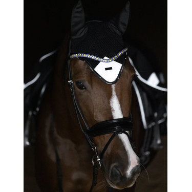 Cuffietta anti-mosche Reflective Equestrian Stockholm luminosa Nero lucido