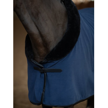 Coperta in pile Equestrian Stockholm con pelliccia Venezia scura