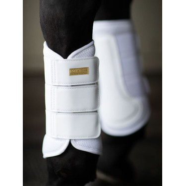 Stinchiere da dressage Equestrian Stockholm in mesh Bianco dorato