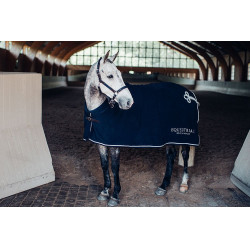 Capezza e longhina in cuoio Equestrian Stockholm con catena Marina Blu marino