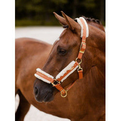 Capezza e lunghina Equestrian Stockholm con pelliccia Bronzo oro
