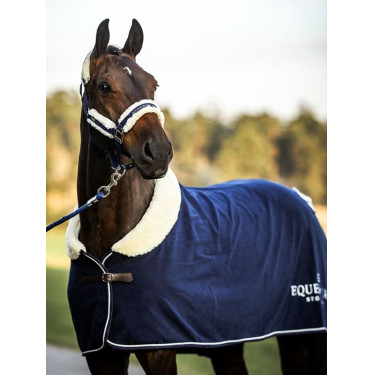Capezza e lunghina Equestrian Stockholm con pelliccia Marina Blu marino