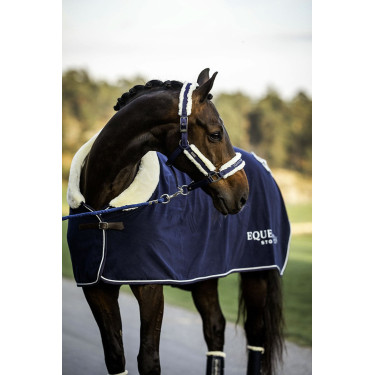 Capezza e lunghina Equestrian Stockholm con pelliccia Marina Blu marino