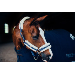 Capezza e lunghina Equestrian Stockholm con pelliccia Marina Blu marino