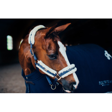 Capezza e lunghina Equestrian Stockholm con pelliccia Marina Blu marino