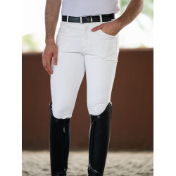 Pantaloni da equitazione Equestrian Stockholm Active da uomo Bianco