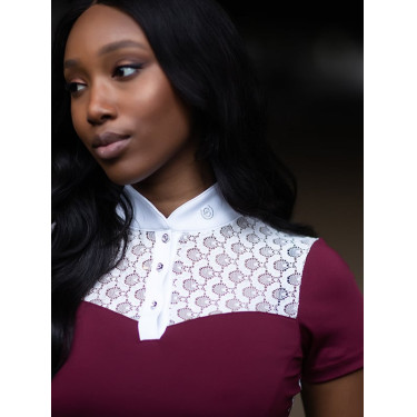 Polo da competizione Equestrian Stockholm Champion donna Bordeaux