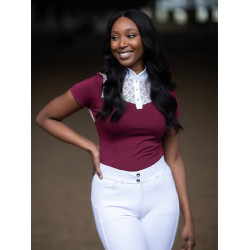 Polo da competizione Equestrian Stockholm Champion donna Bordeaux