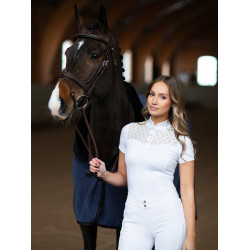 Polo da concorso Equestrian Stockholm Cristal Champion donna Perfezione bianca Bianco