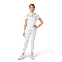 Polo da concorso Equestrian Stockholm Cristal Champion Young Rider Bianco Polo da concorso Equestrian Stockholm Cristal Champion Young Rider Bianco