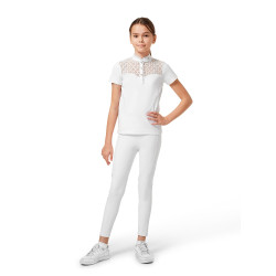 Polo da concorso Equestrian Stockholm Cristal Champion Young Rider Bianco Polo da concorso Equestrian Stockholm Cristal Champion Young Rider Bianco