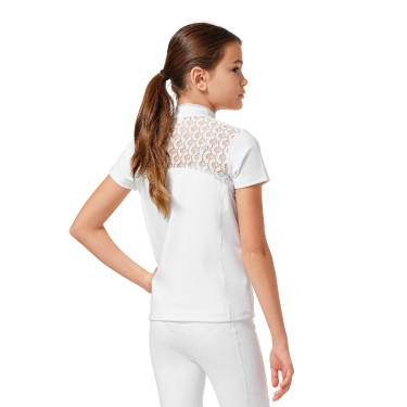 Polo da concorso Equestrian Stockholm Cristal Champion Young Rider Bianco Polo da concorso Equestrian Stockholm Cristal Champion Young Rider Bianco