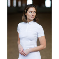 Polo da concorso Equestrian Stockholm Divine Motion donna maniche corte Germany Bianco Polo da concorso Equestrian Stockholm Divine Motion donna maniche corte Germany Bianco