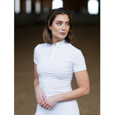 Polo da concorso Equestrian Stockholm Divine Motion donna maniche corte Germany Bianco