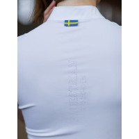 Polo da gara Equestrian Stockholm Divine Motion donna maniche corte Sweden Bianco
