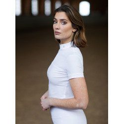 Polo da gara Equestrian Stockholm Divine Motion donna maniche corte Sweden Bianco Polo da gara Equestrian Stockholm Divine Motion donna maniche corte Sweden Bianco