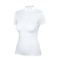 Polo da concorso Equestrian Stockholm Divine Motion donna maniche corte USA Bianco Polo da concorso Equestrian Stockholm Divine Motion donna maniche corte USA Bianco