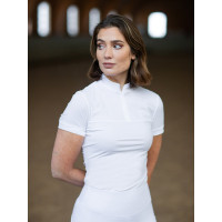 Polo da concorso Equestrian Stockholm Divine Motion donna maniche corte USA Bianco Polo da concorso Equestrian Stockholm Divine Motion donna maniche corte USA Bianco