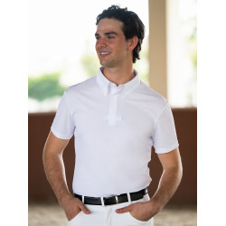 Polo da concorso Equestrian Stockholm Divine Motion uomo maniche corte Bianco Polo da concorso Equestrian Stockholm Divine Motion uomo maniche corte Bianco